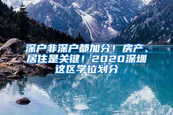 深户非深户都加分！房产、居住是关键！2020深圳这区学位划分
