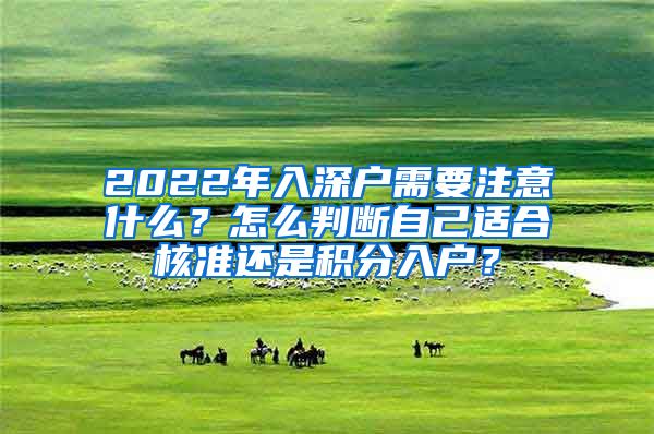 2022年入深户需要注意什么？怎么判断自己适合核准还是积分入户？