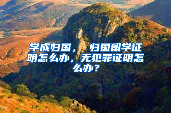 学成归国， 归国留学证明怎么办，无犯罪证明怎么办？