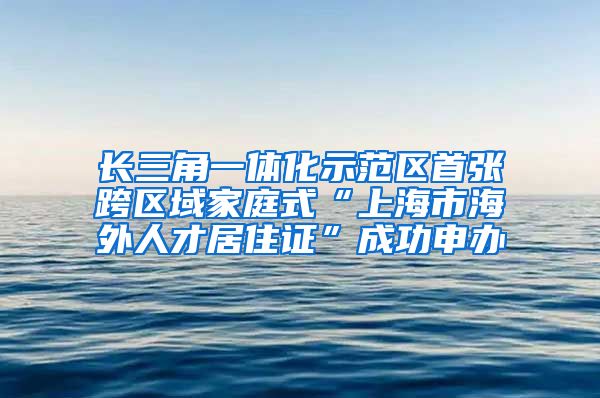 长三角一体化示范区首张跨区域家庭式“上海市海外人才居住证”成功申办