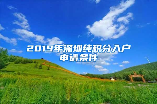 2019年深圳纯积分入户申请条件