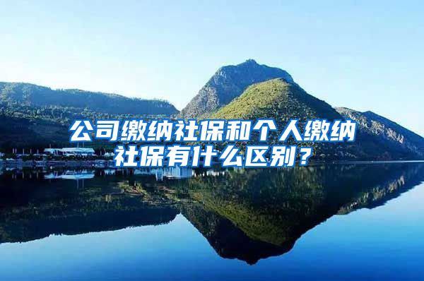 公司缴纳社保和个人缴纳社保有什么区别？