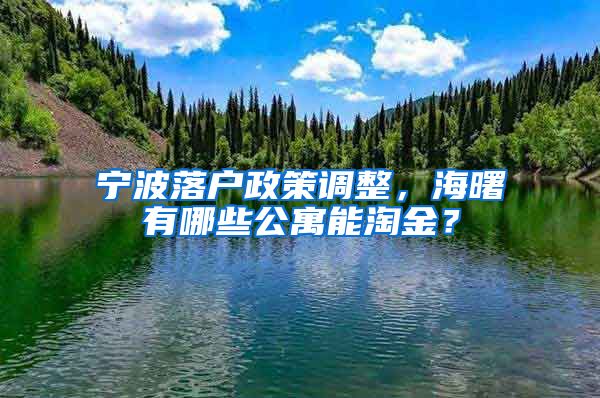 宁波落户政策调整，海曙有哪些公寓能淘金？