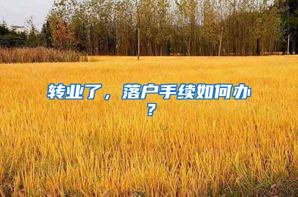 转业了，落户手续如何办？