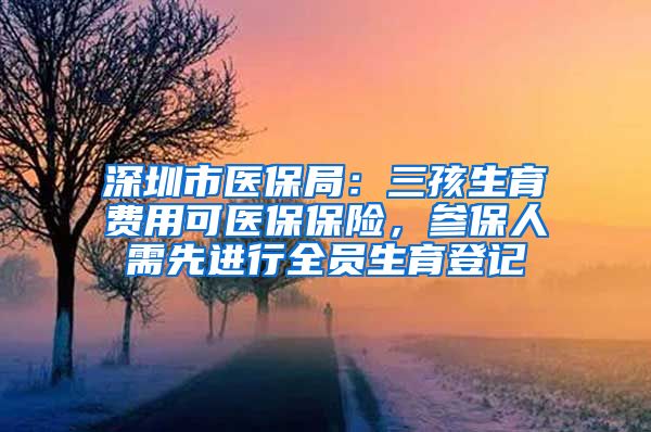 深圳市医保局：三孩生育费用可医保保险，参保人需先进行全员生育登记