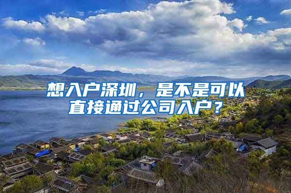想入户深圳，是不是可以直接通过公司入户？