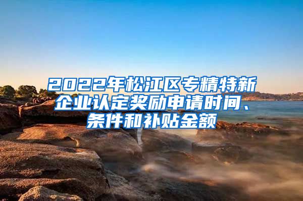 2022年松江区专精特新企业认定奖励申请时间、条件和补贴金额