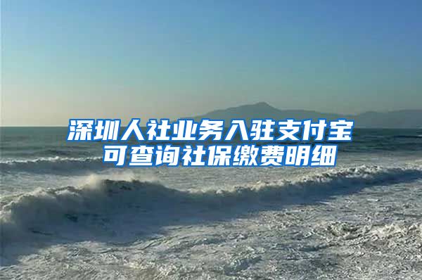 深圳人社业务入驻支付宝 可查询社保缴费明细