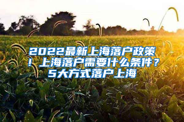 2022最新上海落户政策！上海落户需要什么条件？5大方式落户上海
