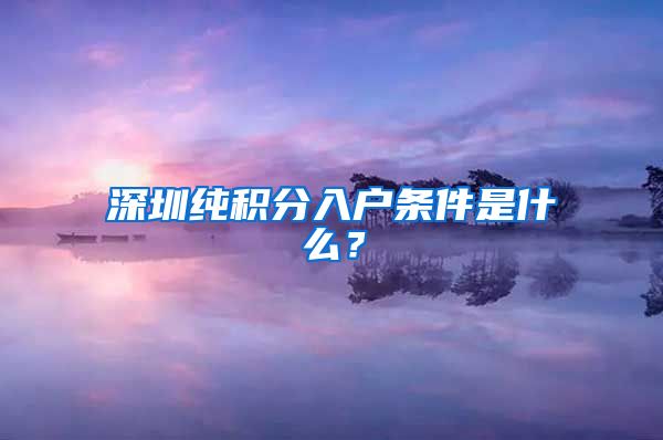 深圳纯积分入户条件是什么？
