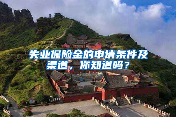 失业保险金的申请条件及渠道，你知道吗？