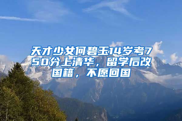 天才少女何碧玉14岁考750分上清华，留学后改国籍，不愿回国