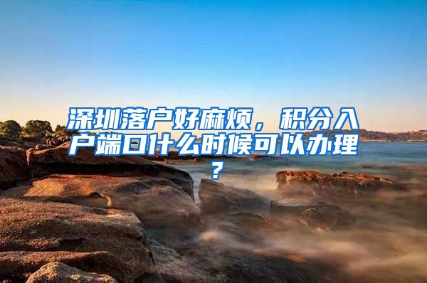 深圳落户好麻烦，积分入户端口什么时候可以办理？