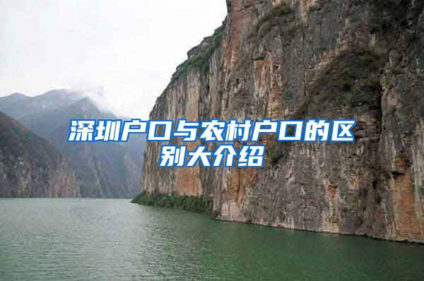 深圳户口与农村户口的区别大介绍