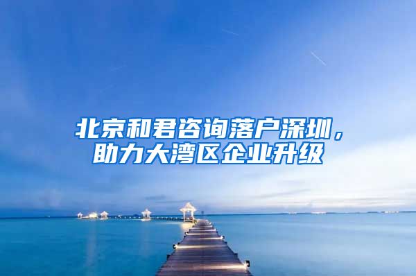 北京和君咨询落户深圳，助力大湾区企业升级