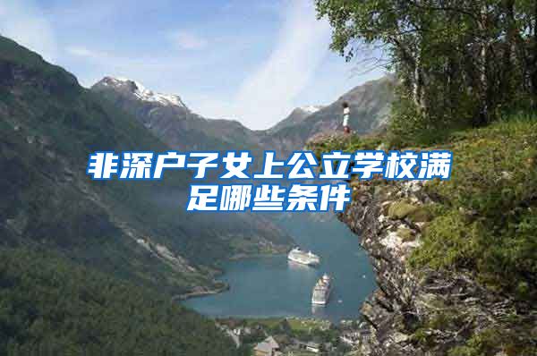 非深户子女上公立学校满足哪些条件