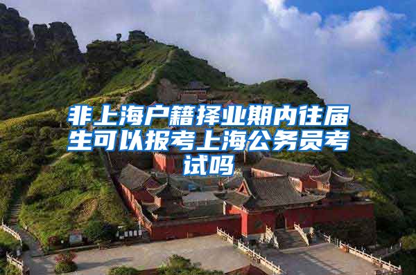 非上海户籍择业期内往届生可以报考上海公务员考试吗