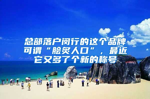 总部落户闵行的这个品牌可谓“脍炙人口”，最近它又多了个新的称号