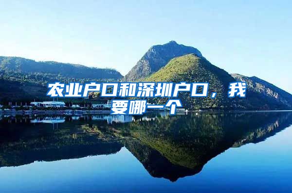 农业户口和深圳户口，我要哪一个