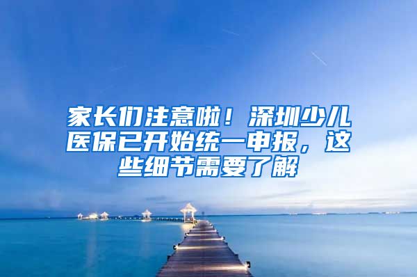 家长们注意啦！深圳少儿医保已开始统一申报，这些细节需要了解