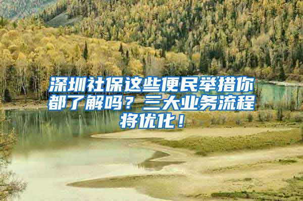 深圳社保这些便民举措你都了解吗？三大业务流程将优化！
