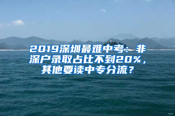 2019深圳最难中考：非深户录取占比不到20%，其他要读中专分流？