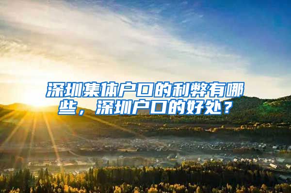 深圳集体户口的利弊有哪些，深圳户口的好处？