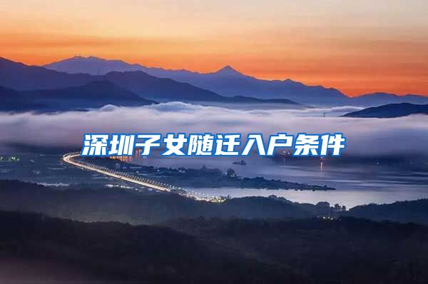 深圳子女随迁入户条件