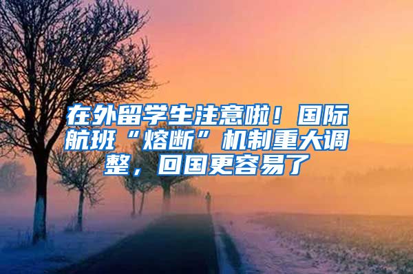 在外留学生注意啦！国际航班“熔断”机制重大调整，回国更容易了