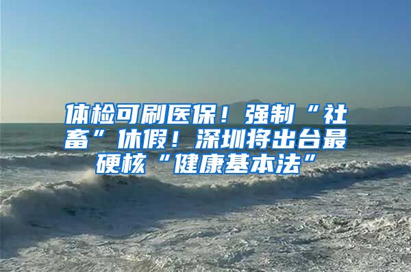 体检可刷医保！强制“社畜”休假！深圳将出台最硬核“健康基本法”