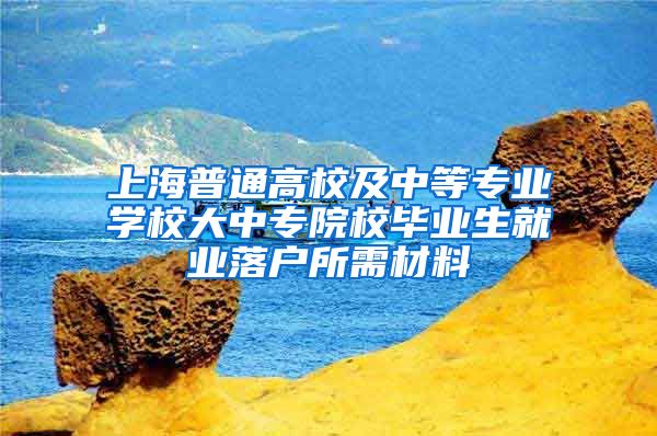 上海普通高校及中等专业学校大中专院校毕业生就业落户所需材料