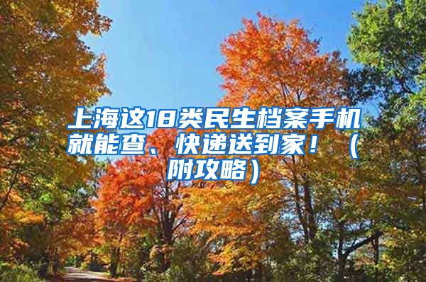 上海这18类民生档案手机就能查、快递送到家！（附攻略）