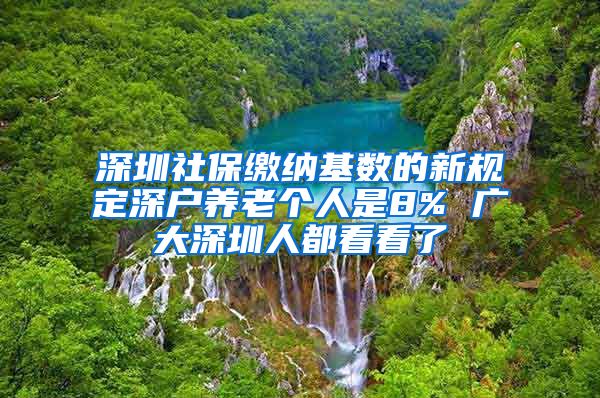 深圳社保缴纳基数的新规定深户养老个人是8% 广大深圳人都看看了