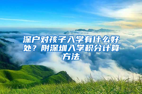 深户对孩子入学有什么好处？附深圳入学积分计算方法