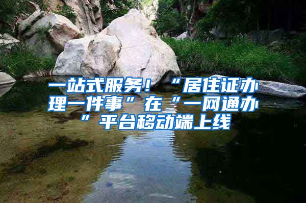 一站式服务！“居住证办理一件事”在“一网通办”平台移动端上线