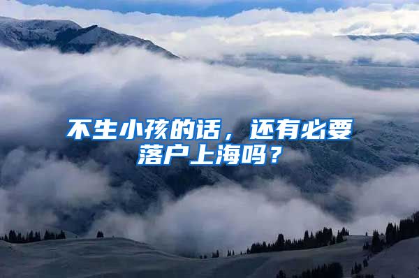 不生小孩的话，还有必要落户上海吗？