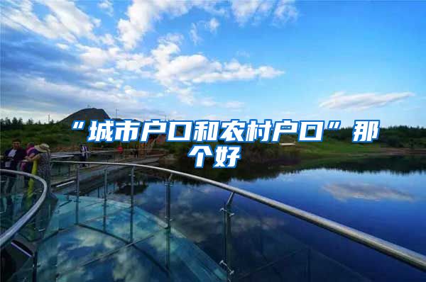 “城市户口和农村户口”那个好