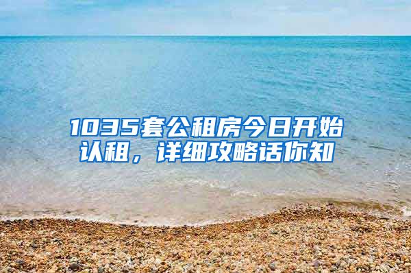 1035套公租房今日开始认租，详细攻略话你知