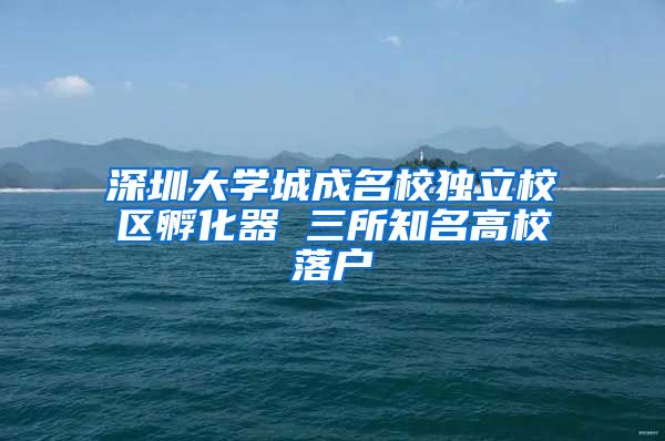 深圳大学城成名校独立校区孵化器 三所知名高校落户