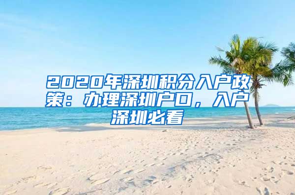 2020年深圳积分入户政策：办理深圳户口，入户深圳必看