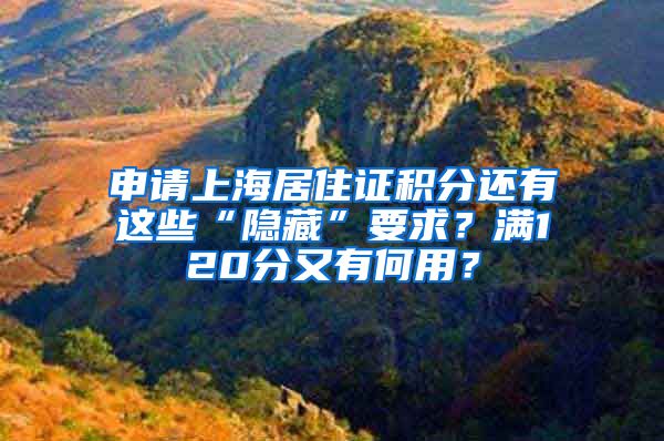 申请上海居住证积分还有这些“隐藏”要求？满120分又有何用？