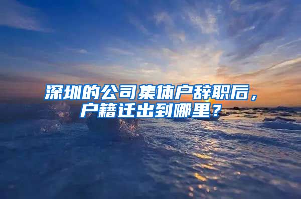 深圳的公司集体户辞职后，户籍迁出到哪里？