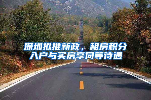 深圳拟推新政，租房积分入户与买房享同等待遇