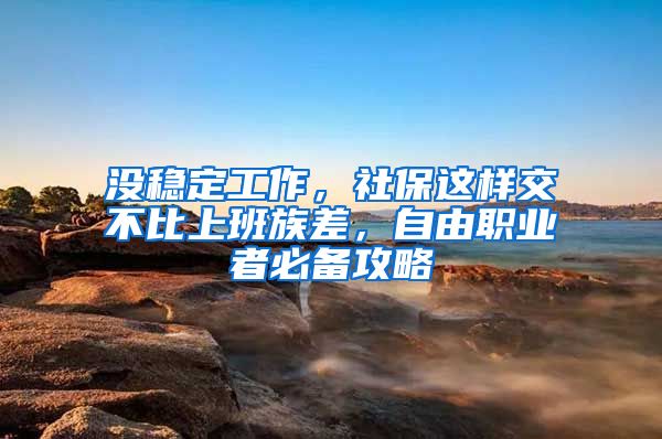 没稳定工作，社保这样交不比上班族差，自由职业者必备攻略