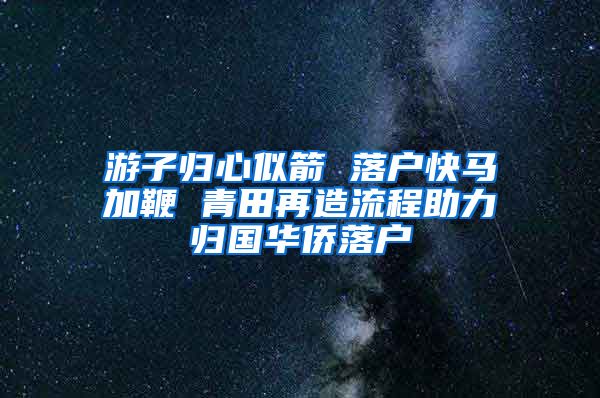 游子归心似箭 落户快马加鞭 青田再造流程助力归国华侨落户