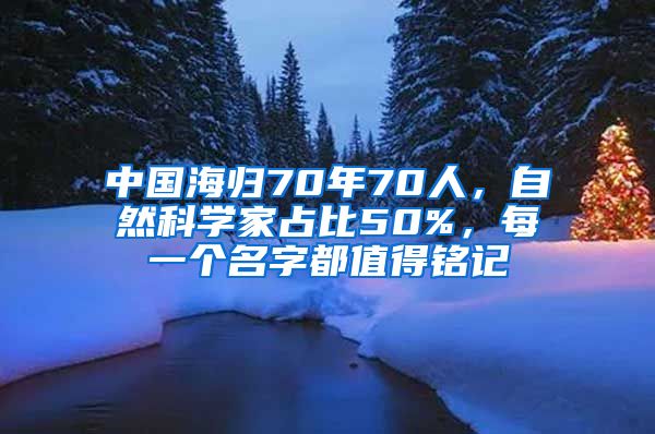 中国海归70年70人，自然科学家占比50%，每一个名字都值得铭记