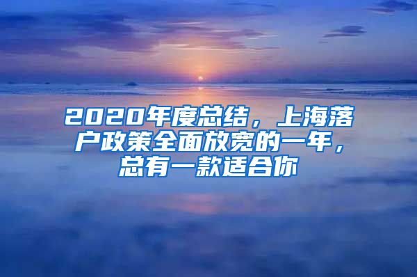 2020年度总结，上海落户政策全面放宽的一年，总有一款适合你