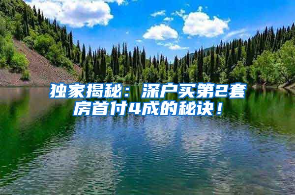 独家揭秘：深户买第2套房首付4成的秘诀！