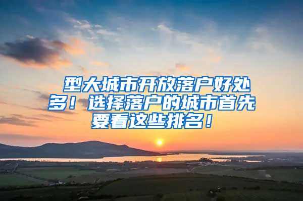 Ⅰ型大城市开放落户好处多！选择落户的城市首先要看这些排名！
