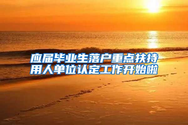 应届毕业生落户重点扶持用人单位认定工作开始啦